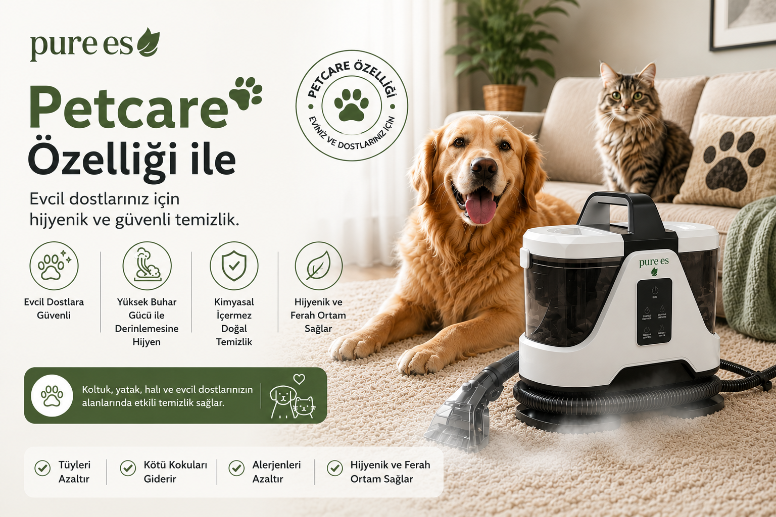 Petcare Özelliği ile Hijyenik ve Güvenli Yaşam