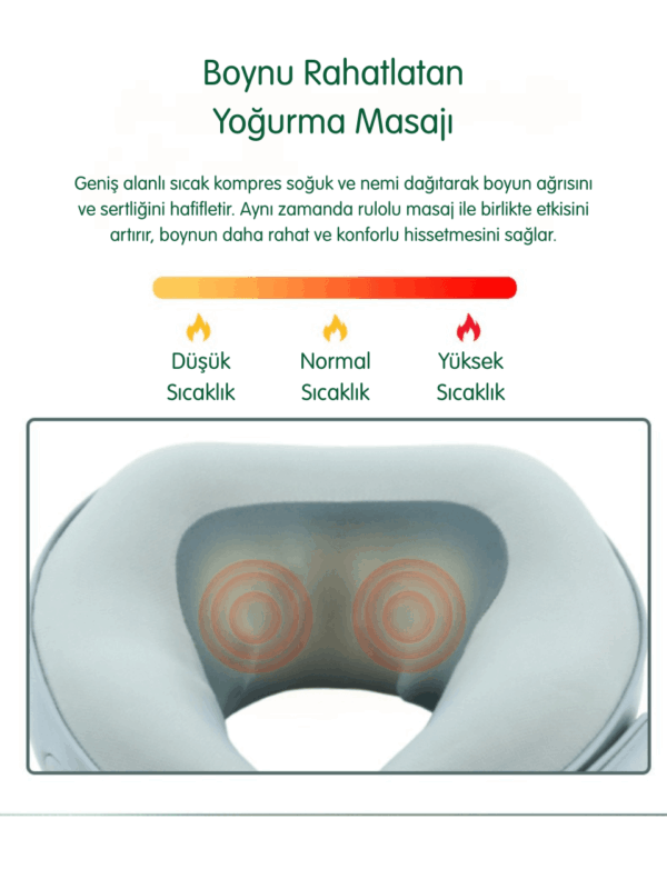 Pure ES Şarj Edilebilir U-Şekilli Isıtmalı Boyun Masaj Yastığı - Görsel 5
