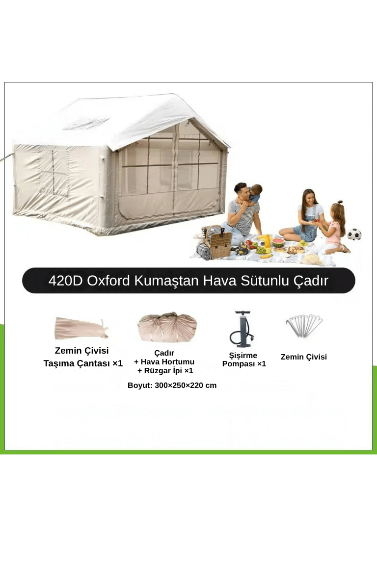 4-6 Kişilik Yüksek Tavan Şişme Çadır - Görsel 5