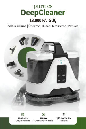 PURE ES DeepCleaner 13.000 Pa | Koltuk Yıkama | Ütüleme | Buharlı Temizleme | PetCare